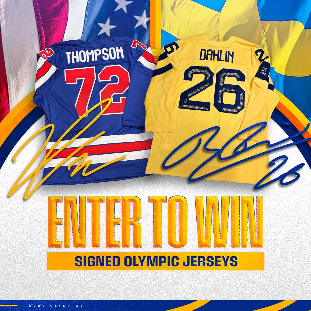 Tage Thompson Rasmus Dahlin Olympic Jersey Giveaway
