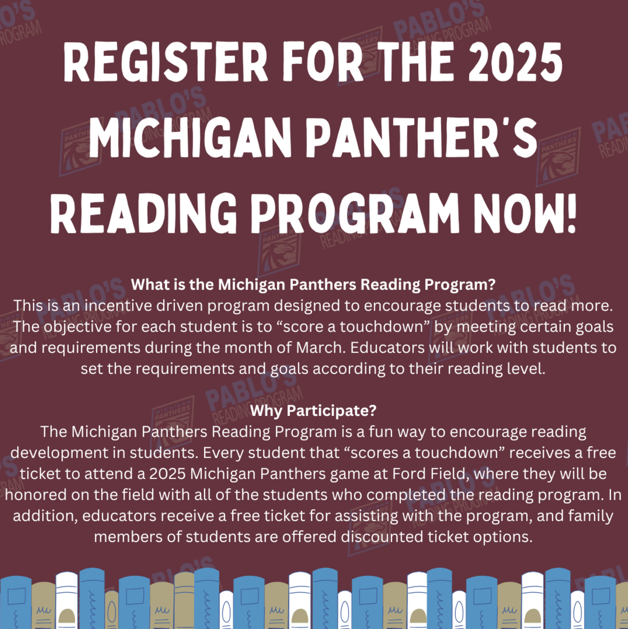 2025 Michigan Panthers Reading Program