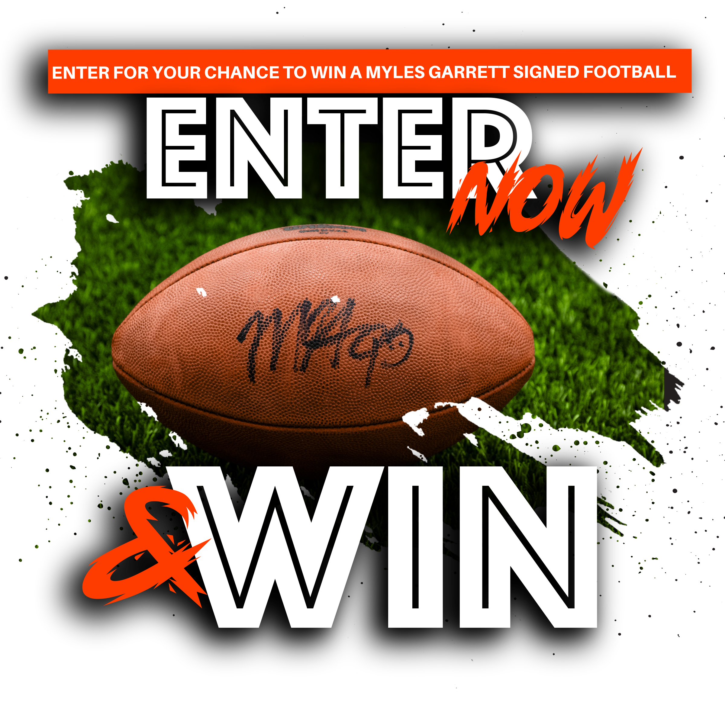 Myles Garrett Autographed Football Sweepstakes