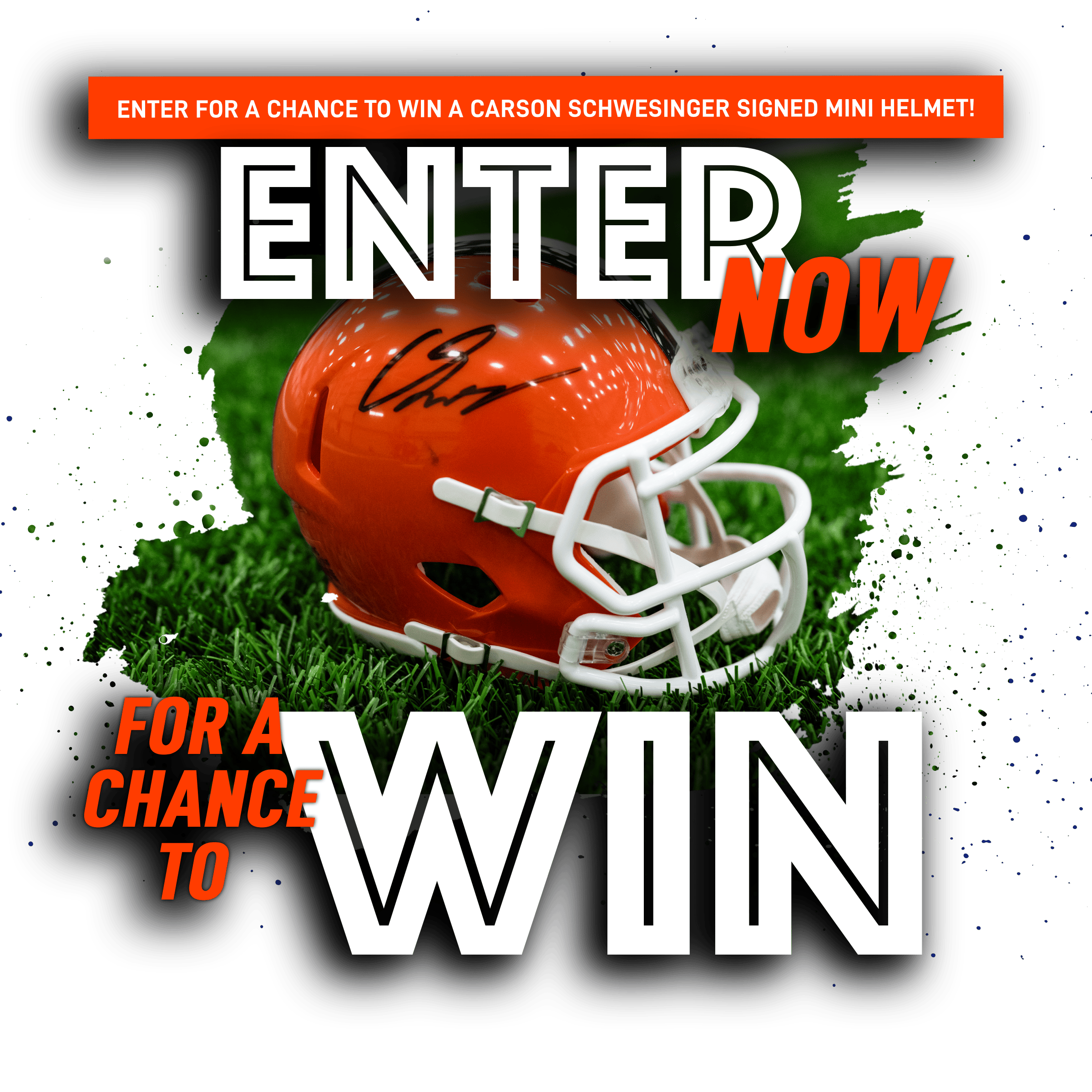 Carson Schwesinger Autographed Mini Helmet Sweepstakes