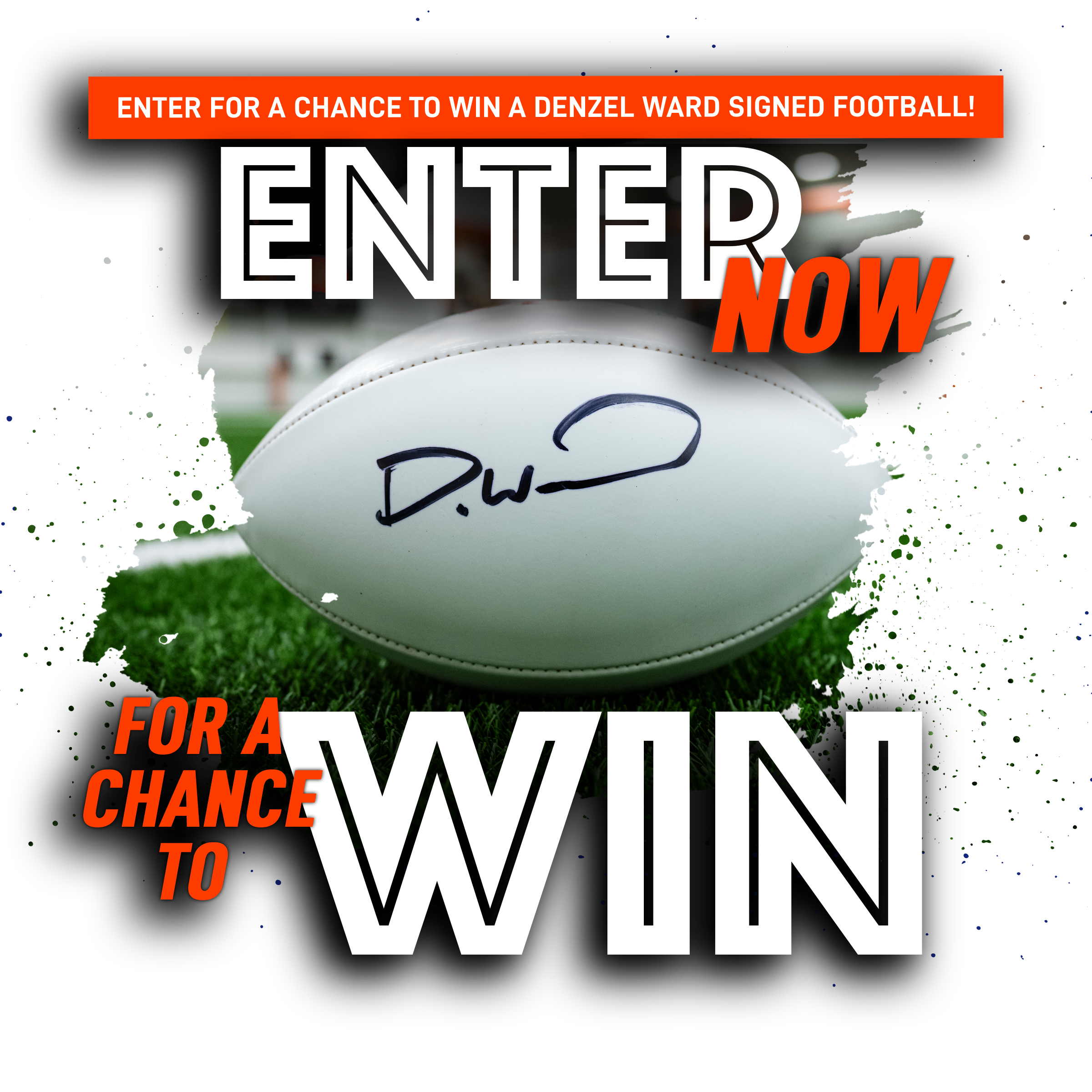 Denzel Ward Autographed Football