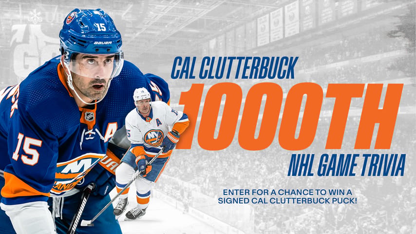 Clutterbuck Cal Clutterbuck 1000th Game Trivia - New York Islanders
